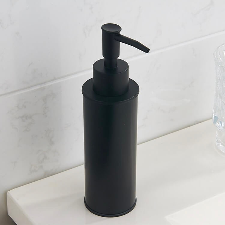 Soap Dispenser, Round, Modern, Matte Black