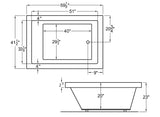 New England Home Goods Harbor Rectangular Drop-in Tub - 42" x 60" Left-Hand Drain Acrylic