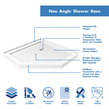 DreamLine Prism Lux 36 in. x 74 3/4 in. Fully Frameless Neo-Angle Shower Enclosure in Oil Rubbed Bronze with White Base