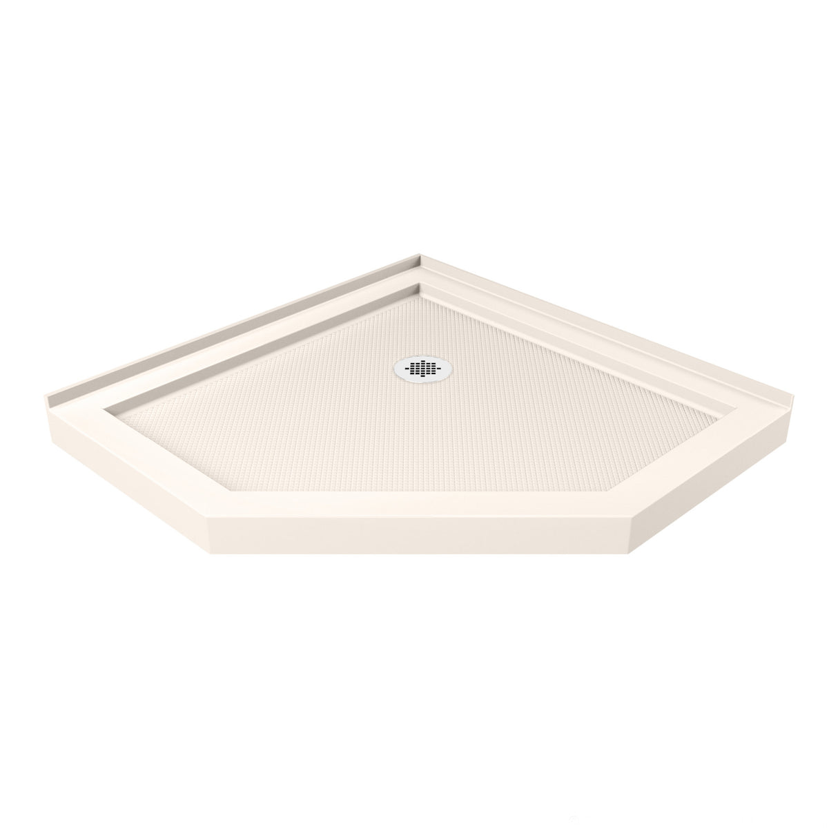 DreamLine SlimLine 36 in. D x 36 in. W x 2 3/4 in. H Corner Drain Neo-Angle Shower Base in Biscuit