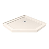 DreamLine SlimLine 38 in. D x 38 in. W x 2 3/4 in. H Corner Drain Neo-Angle Shower Base in Biscuit