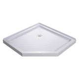 DreamLine SlimLine 42 in. D x 42 in. W x 2 3/4 in. H Corner Drain Neo-Angle Shower Base in White