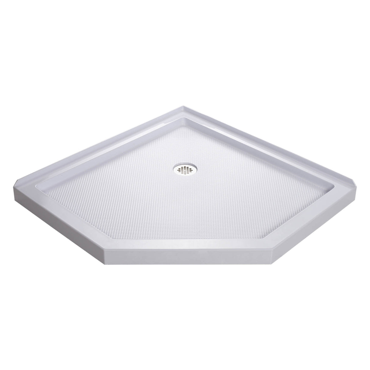 DreamLine Prism 40 in. x 74 3/4 in. Frameless Neo-Angle Pivot Shower Enclosure in Chrome with White Base Kit