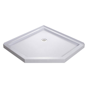 DreamLine Prism 40 in. x 74 3/4 in. Frameless Neo-Angle Pivot Shower Enclosure in Chrome with White Base Kit