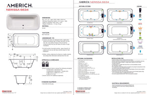 Americh NE6634TA5-BI Nerissa 6634 - Tub Only / Airbath 5 - Biscuit