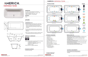 Americh NE7236TA5-BI Nerissa 7236 - Tub Only / Airbath 5 - Biscuit