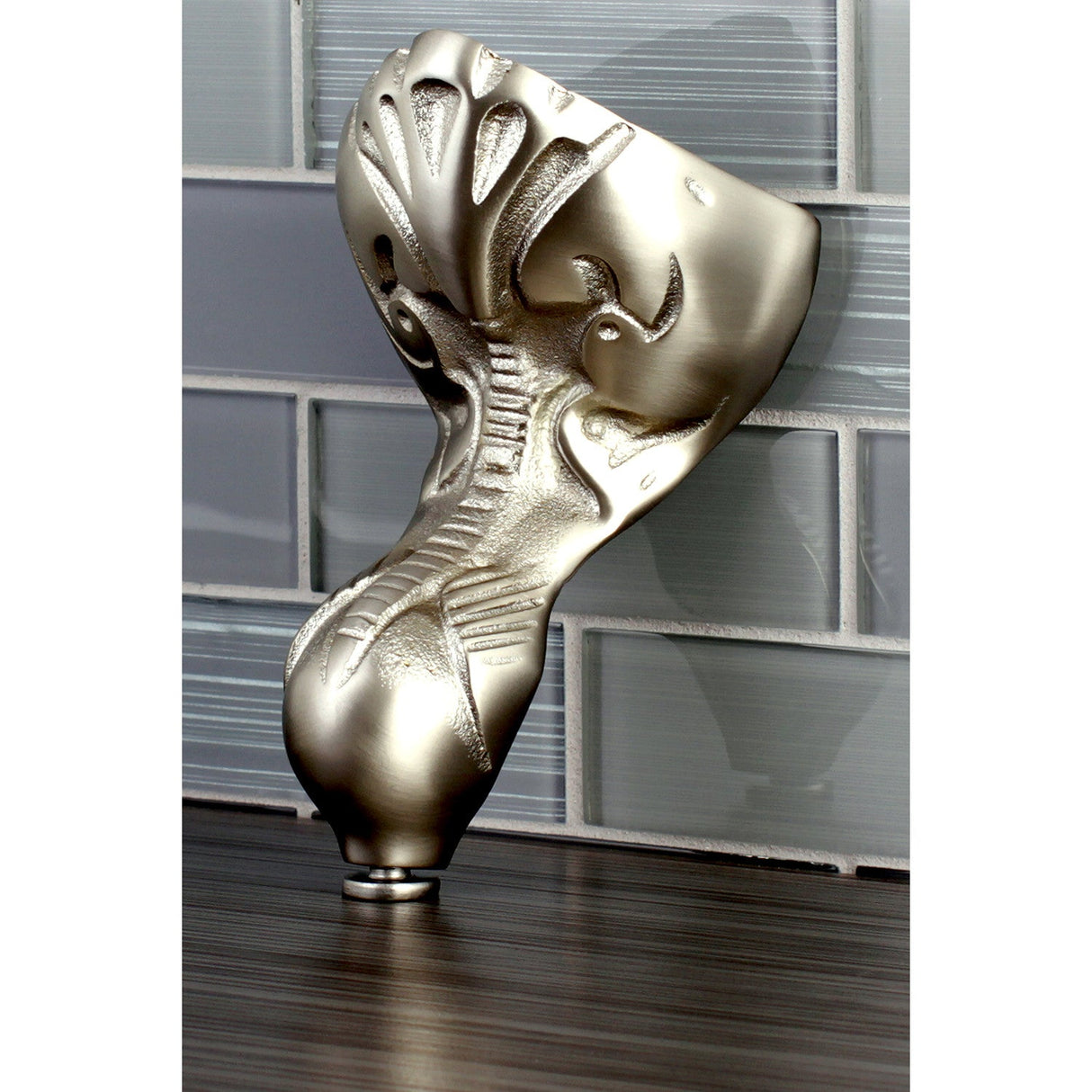 Aqua Eden NHVCTZT8 4-Piece (Set) Tudor Brass Tub Feet, Brushed Nickel