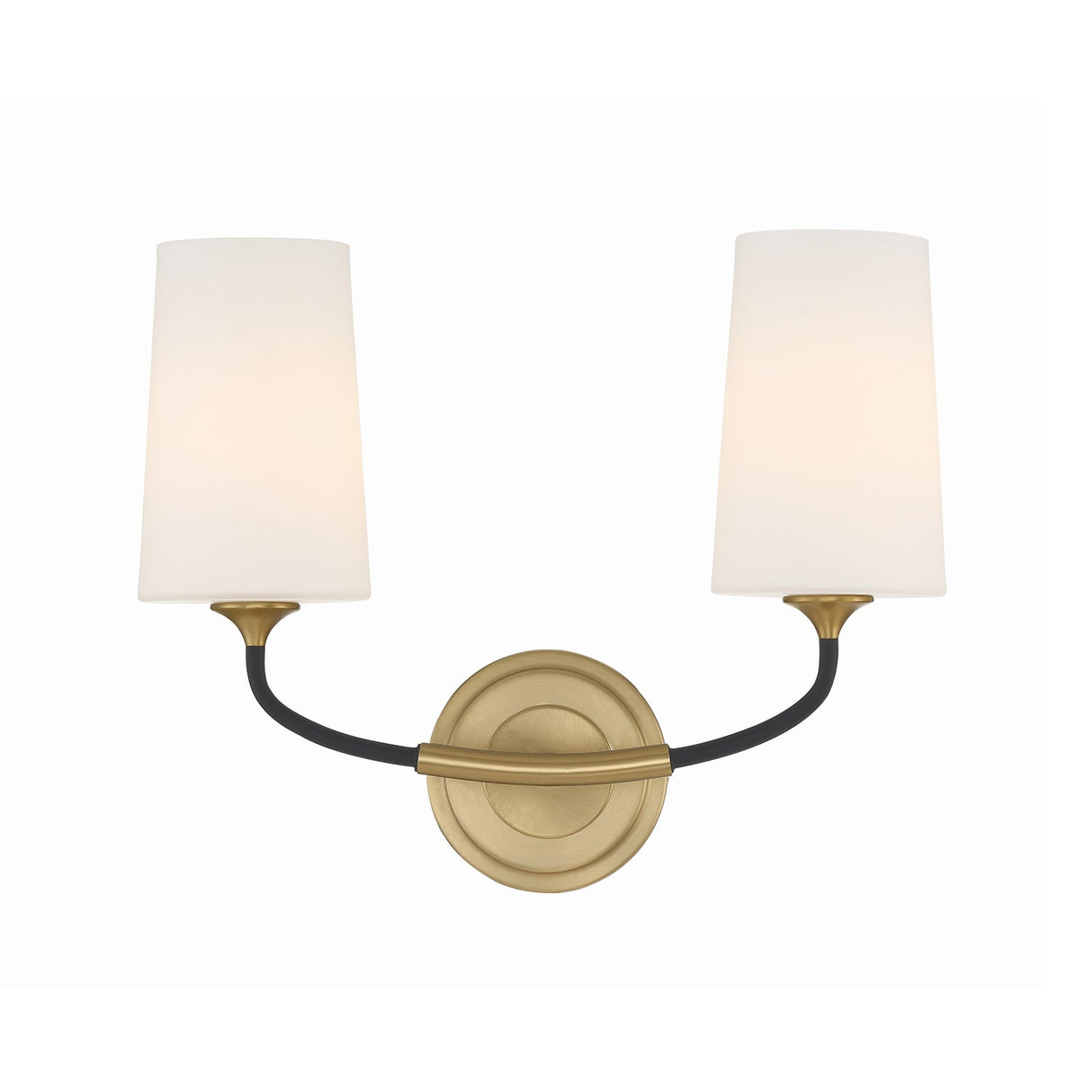 Niles 2 Light Black Forged + Modern Gold Sconce NIL-70012-BF-MG