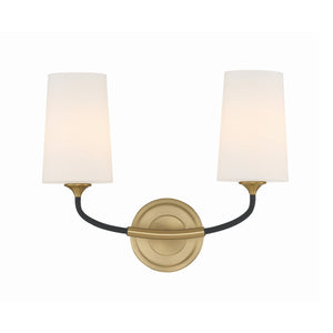Niles 2 Light Black Forged + Modern Gold Sconce NIL-70012-BF-MG