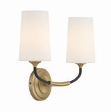 Niles 2 Light Black Forged + Modern Gold Sconce NIL-70012-BF-MG
