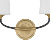 Niles 2 Light Black Forged + Modern Gold Sconce NIL-70012-BF-MG
