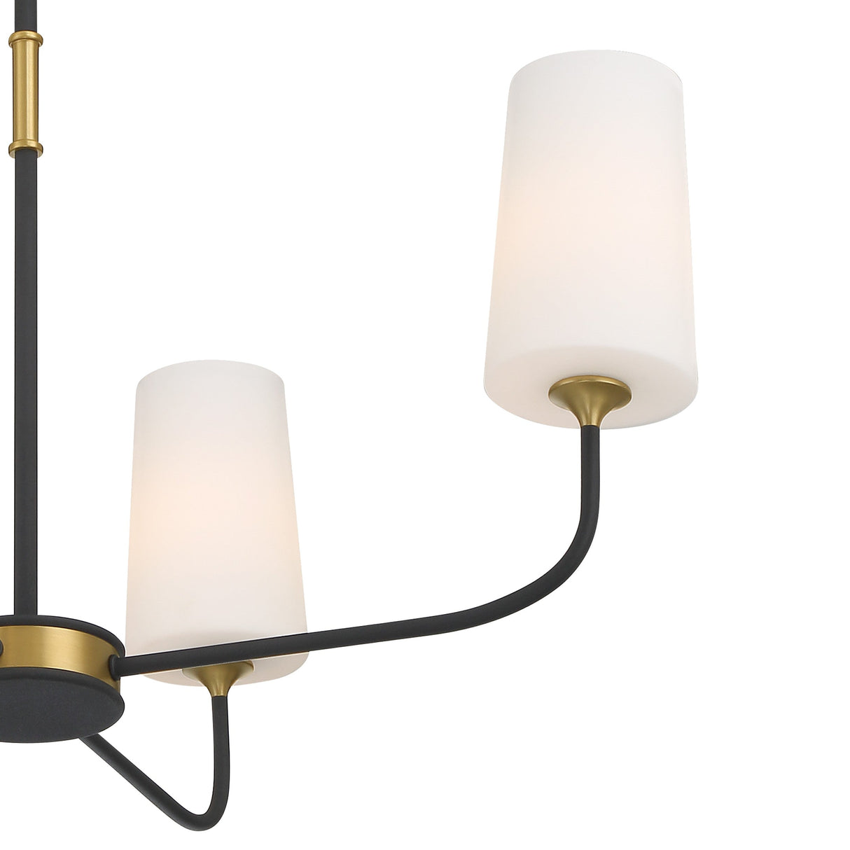 Niles 4 Light Black Forged + Modern Gold Chandelier NIL-70014-BF-MG