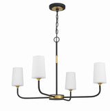 Niles 4 Light Black Forged + Modern Gold Chandelier NIL-70015-BF-MG