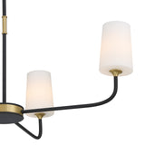 Niles 4 Light Black Forged + Modern Gold Chandelier NIL-70015-BF-MG