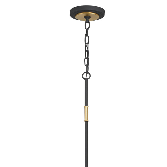 Niles 4 Light Black Forged + Modern Gold Chandelier NIL-70015-BF-MG