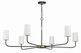 Niles 6 Light Black Forged + Modern Gold Chandelier NIL-70016-BF-MG