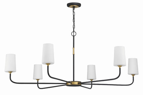 Niles 6 Light Black Forged + Modern Gold Chandelier NIL-70016-BF-MG