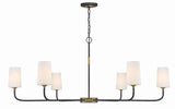 Niles 6 Light Black Forged + Modern Gold Chandelier NIL-70016-BF-MG