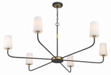 Niles 6 Light Black Forged + Modern Gold Chandelier NIL-70016-BF-MG