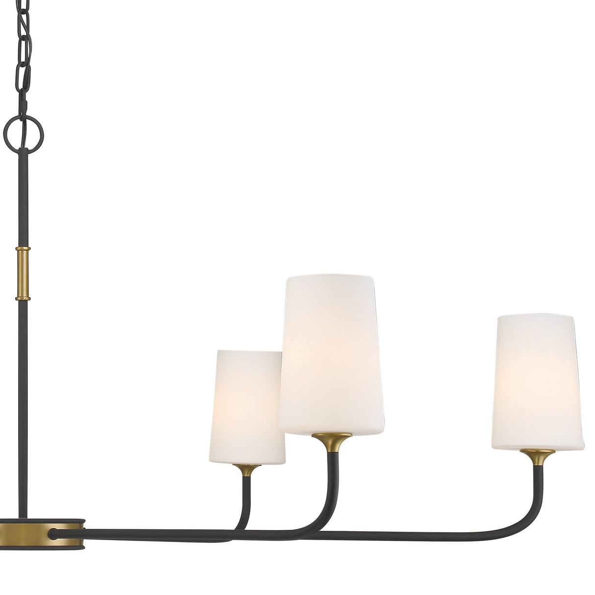 Niles 6 Light Black Forged + Modern Gold Chandelier NIL-70016-BF-MG