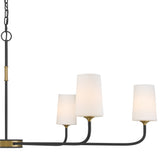 Niles 6 Light Black Forged + Modern Gold Chandelier NIL-70016-BF-MG