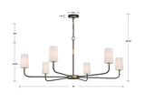 Niles 6 Light Black Forged + Modern Gold Chandelier NIL-70016-BF-MG