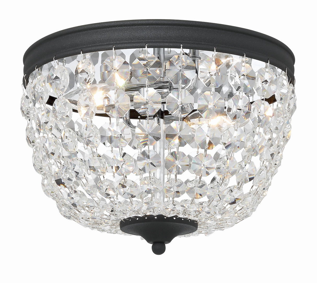 Nola 2 Light Black Forged Flush Mount NOL-312-BF-CL-MWP