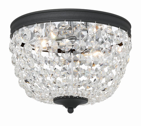 Nola 2 Light Black Forged Flush Mount NOL-312-BF-CL-MWP