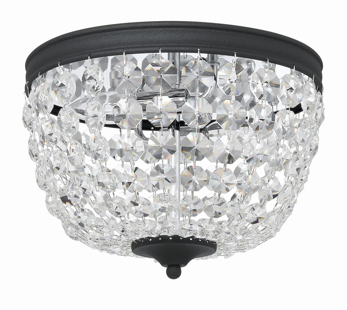 Nola 2 Light Black Forged Flush Mount NOL-312-BF-CL-MWP