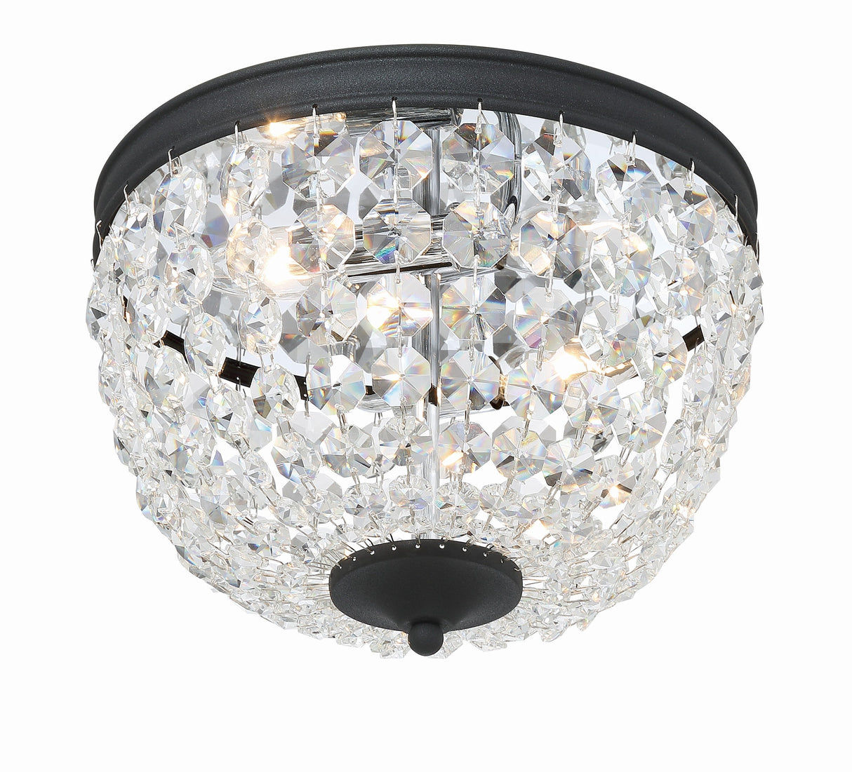 Nola 2 Light Black Forged Flush Mount NOL-312-BF-CL-MWP