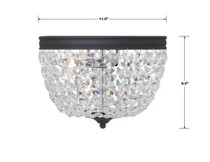 Nola 2 Light Black Forged Flush Mount NOL-312-BF-CL-MWP