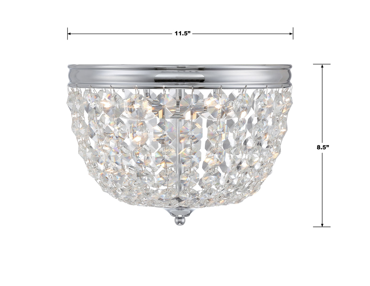 Nola 2 Light Black Forged Flush Mount NOL-312-BF-CL-MWP