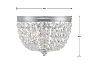 Nola 2 Light Black Forged Flush Mount NOL-312-BF-CL-MWP