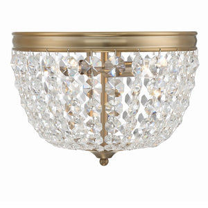 Nola 2 Light Vibrant Gold Flush Mount NOL-312-VG-CL-MWP
