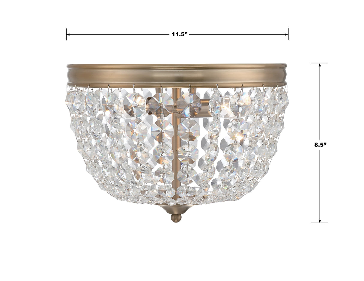 Nola 2 Light Black Forged Flush Mount NOL-312-BF-CL-MWP