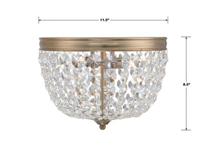 Nola 2 Light Black Forged Flush Mount NOL-312-BF-CL-MWP