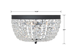 Nola 3 Light Black Forged Flush Mount NOL-314-BF-CL-MWP