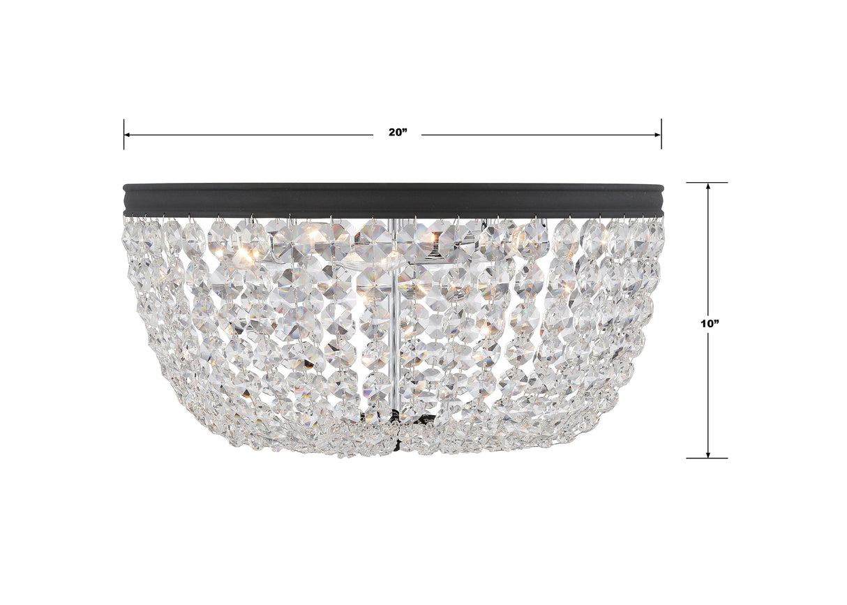 Nola 5 Light Black Forged Flush Mount NOL-320-BF-CL-MWP