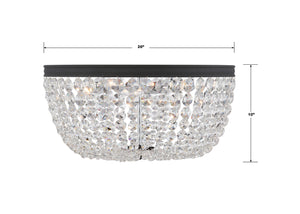 Nola 5 Light Black Forged Flush Mount NOL-320-BF-CL-MWP