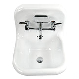 Nantucket Sinks 16.5-inch Fireclay Wallmount Bath Sink  with Chriome Accessories Set