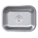 Nantucket Sinks' NS09i-16 - 23 Inch Small Rectangle Single Bowl Undermount Stainless Steel Kitchen Sink, 16 Gauge