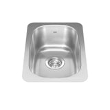 KINDRED NS1813U-7N Reginox 12.38-in LR x 18.13-in FB x 7-in DP Undermount Single Bowl Stainless Steel Hospitality Sink In Linear brushed Bowl with Silk Finished Rim