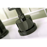 Water Onyx NS2960DKL Two-Handle 3-Hole Deck Mount Widespread Bathroom Faucet with Brass Pop-Up, Black Stainless Steel