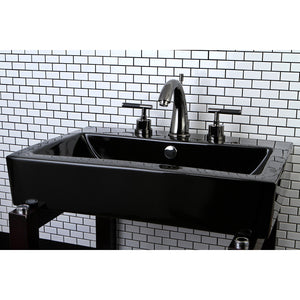 Water Onyx NS2960DKL Two-Handle 3-Hole Deck Mount Widespread Bathroom Faucet with Brass Pop-Up, Black Stainless Steel