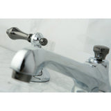 Water Onyx NS4463AL Two-Handle 3-Hole Deck Mount Widespread Bathroom Faucet with Brass Pop-Up, Polished Chrome/Black Stainless Steel