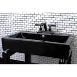 Water Onyx NS4640DKL Two-Handle 3-Hole Deck Mount 4" Centerset Bathroom Faucet with Brass Pop-Up, Black Stainless Steel