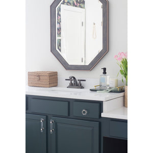 Water Onyx NS4640DKL Two-Handle 3-Hole Deck Mount 4" Centerset Bathroom Faucet with Brass Pop-Up, Black Stainless Steel