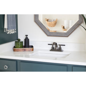 Water Onyx NS4640DKL Two-Handle 3-Hole Deck Mount 4" Centerset Bathroom Faucet with Brass Pop-Up, Black Stainless Steel