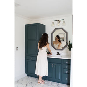 Water Onyx NS4640DKL Two-Handle 3-Hole Deck Mount 4" Centerset Bathroom Faucet with Brass Pop-Up, Black Stainless Steel