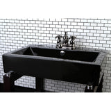 Water Onyx NS7000TX Two-Handle 3-Hole Deck Mount 4" Centerset Bathroom Faucet with Brass Pop-Up, Black Stainless Steel